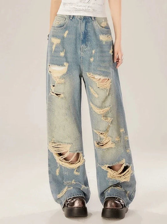 Pantalon en denim Osh endommagé