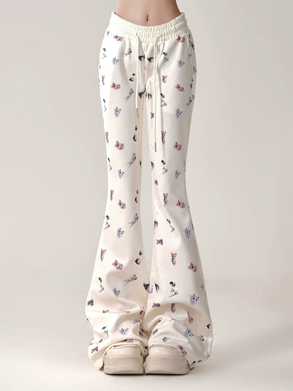 Pants Casual Cat Slim Print