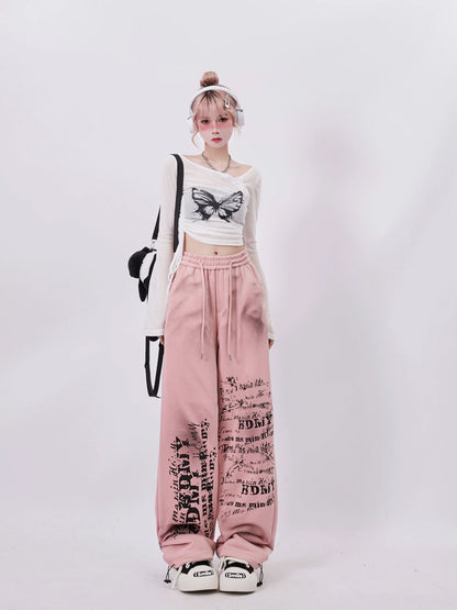 Pants Hip Hop Print Letter Color