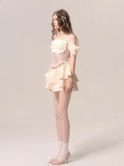 Suspender Skirt Niche Cake Romantic Lace Top French
