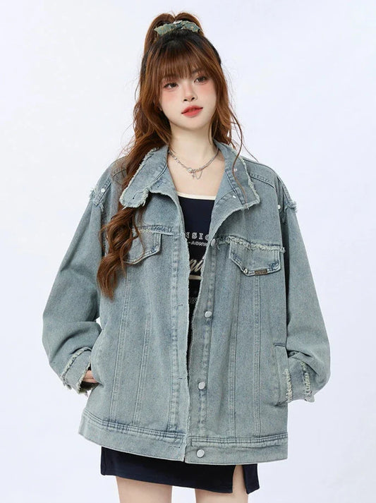 Veste rétro en jean bleu clair