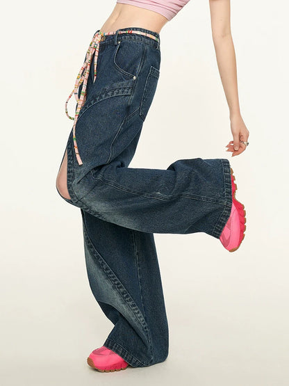 Denim Cut Loose Pants