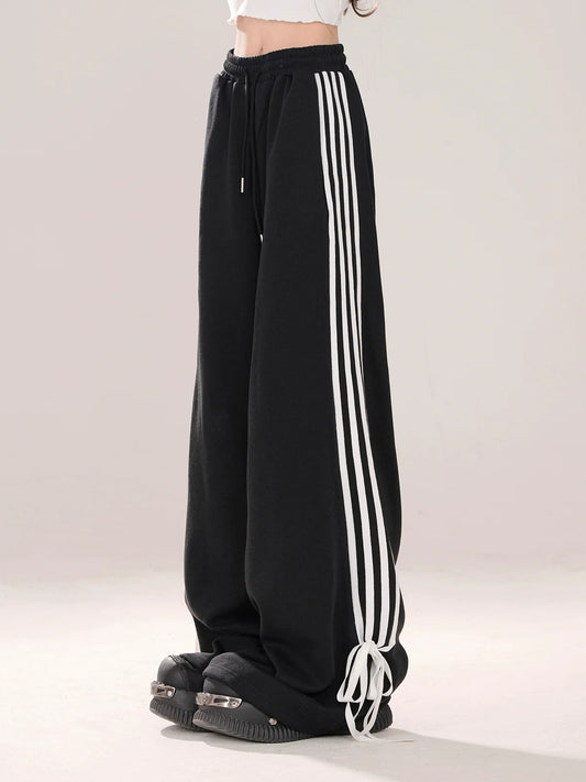 Ribbon Design Pants Street Drawstring American Casual