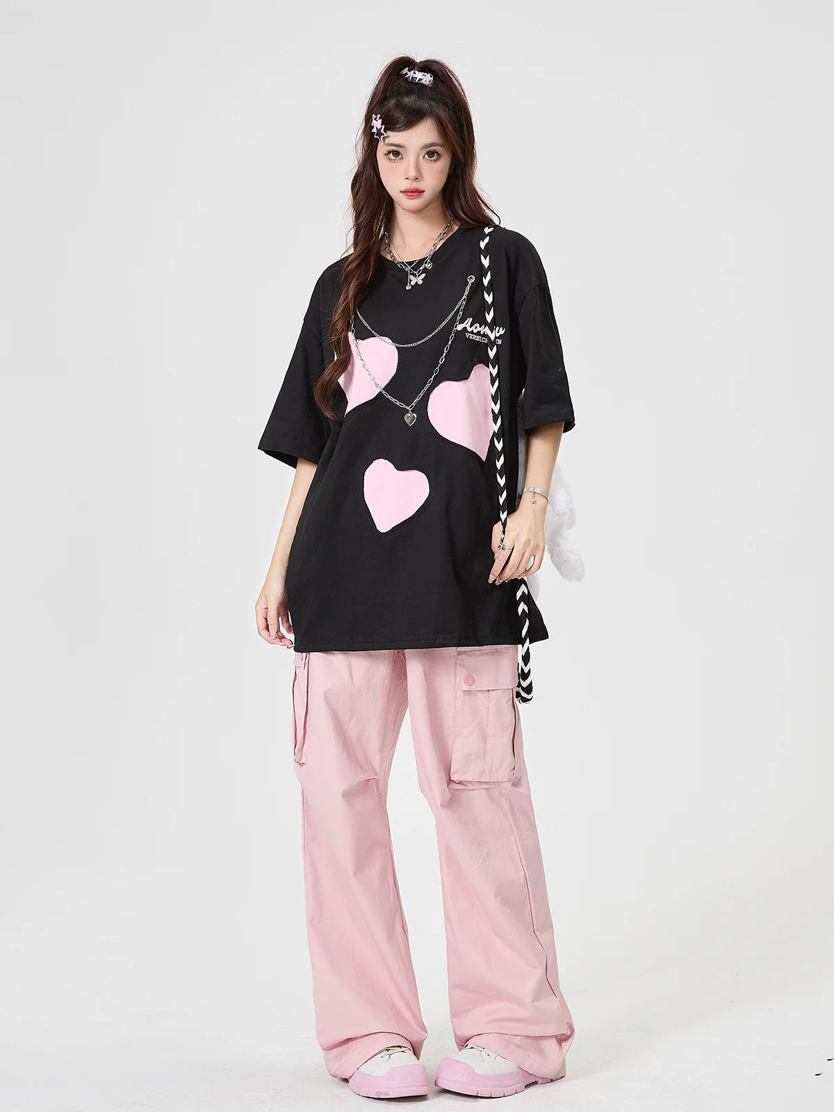 Oversize T-Shirt Loose Chain Love