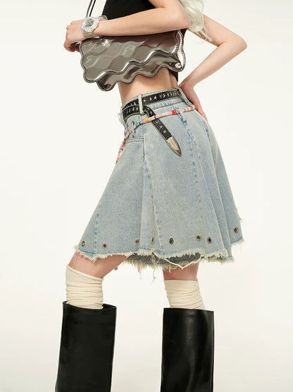 Denim Wash Hot Sweet Girl American Skirt