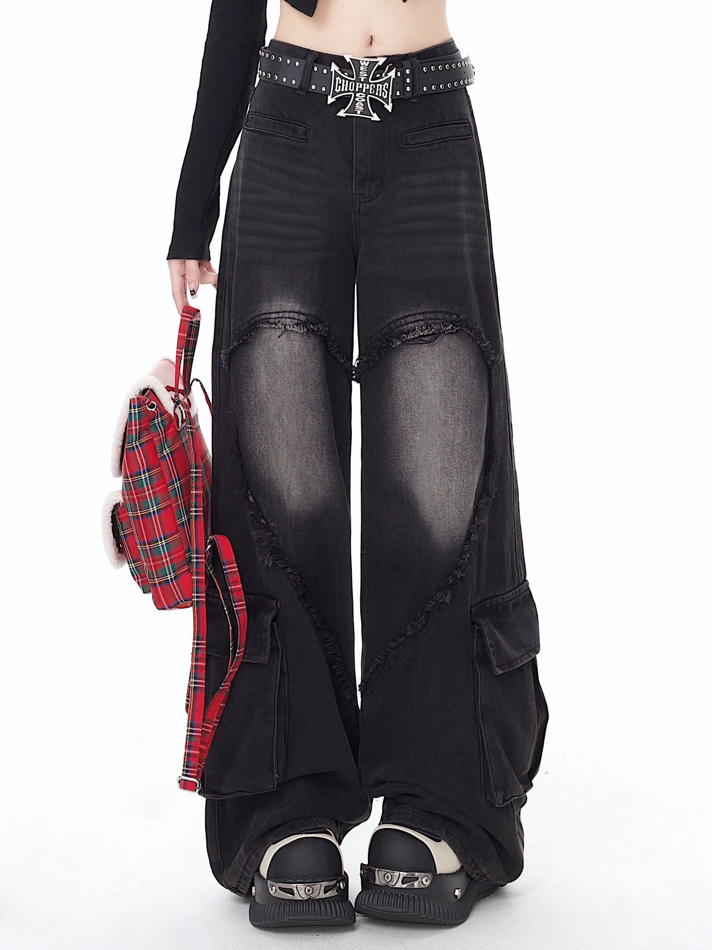 Pantalon en jean large et ample avec cœur