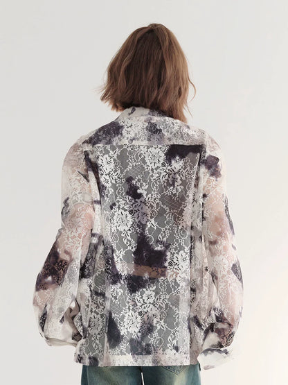 Shirt Sheer Tie-dye Dark