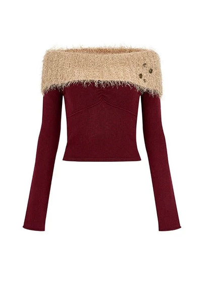Haut slim asymétrique en fourrure