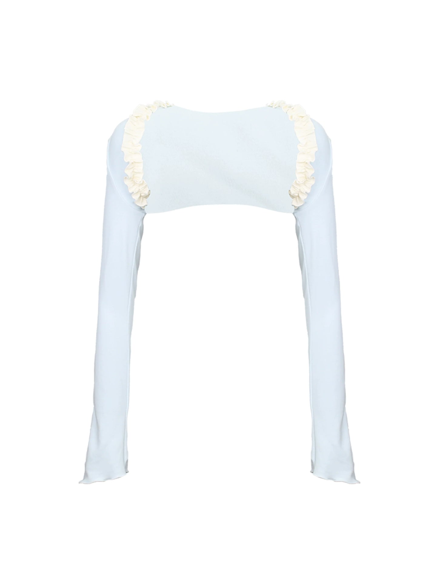Ruffle Splice Cream Suspender Ice + Cardigan Dress