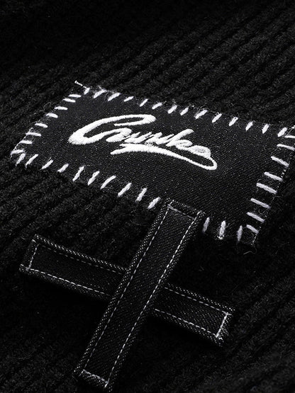Gilet foncé mode col en V ample