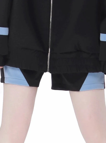 Leg Shorts Jacket Subculture Warmers Headband Dark Pants Sporty