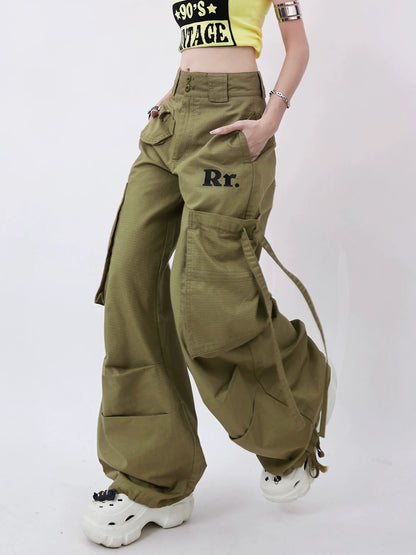 Waist Double Wide Cargo Pants Low