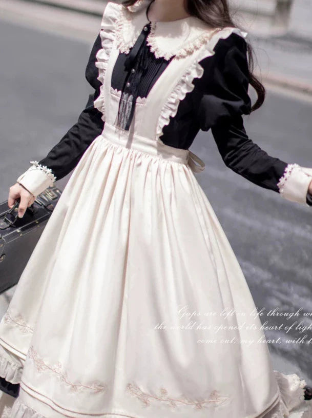 Robe de femme de chambre rétro Angelina, ensemble élégant