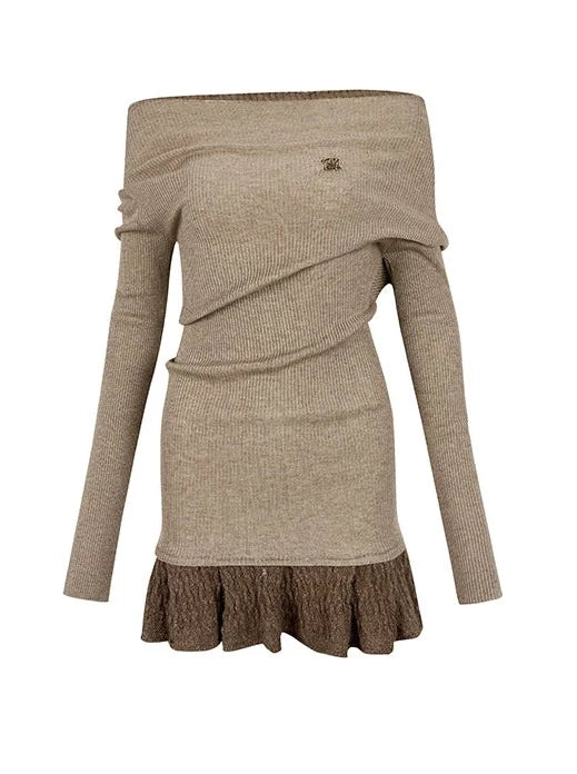 Wendbarer Pelz-Ledermantel + schulterfreies Rüschenkleid
