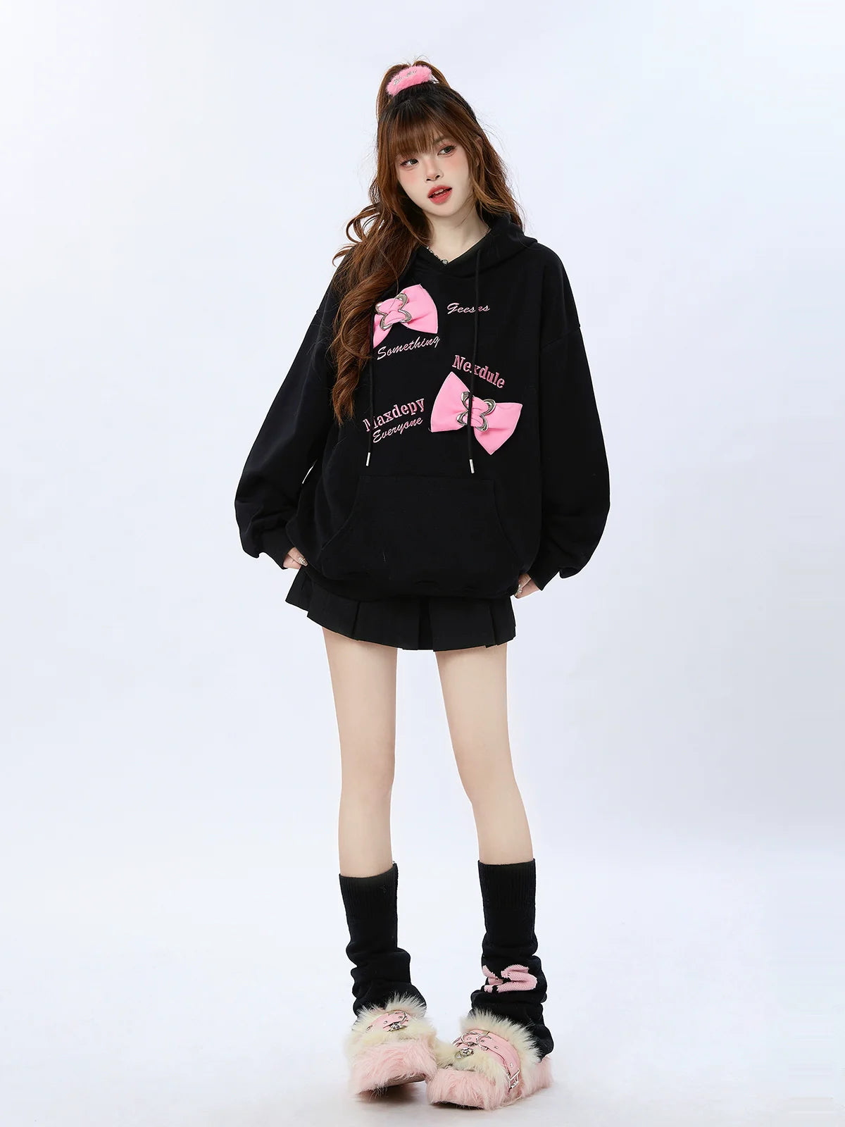 Bag Oversized Ribbon Loose Top Hooded