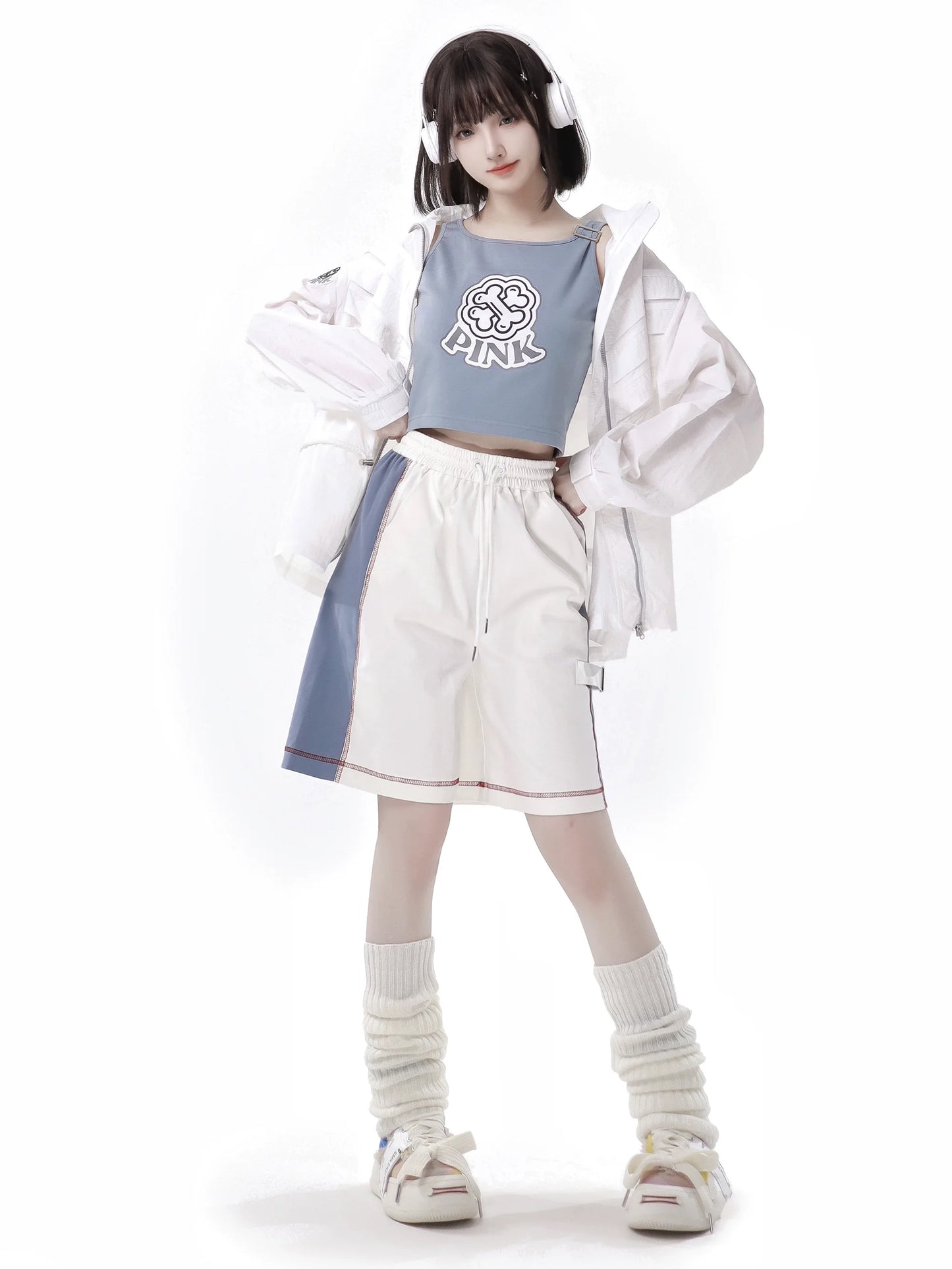 Veste d'été squelette de couleur de costume bleu blanc crème solaire d'invasion fraîche