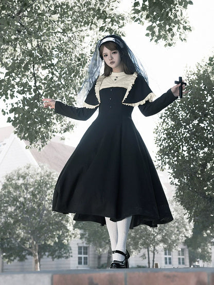 Piece Faux Gothic Dress Two Lolita