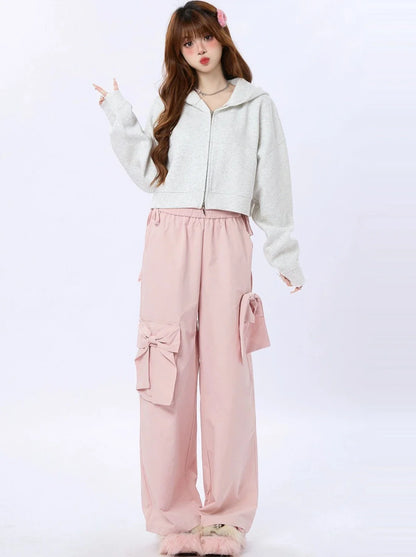 Sweat à capuche Milky Short Spring Sweet
