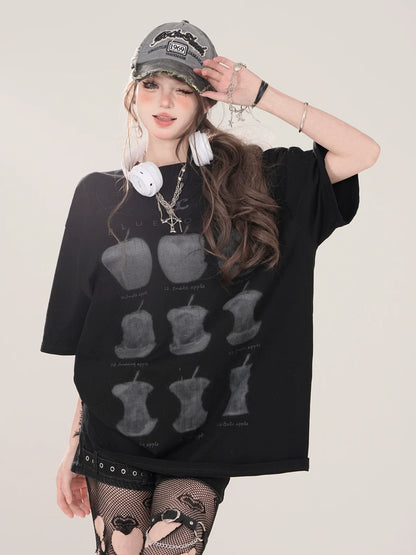 T-shirt ample imprimé pomme américain