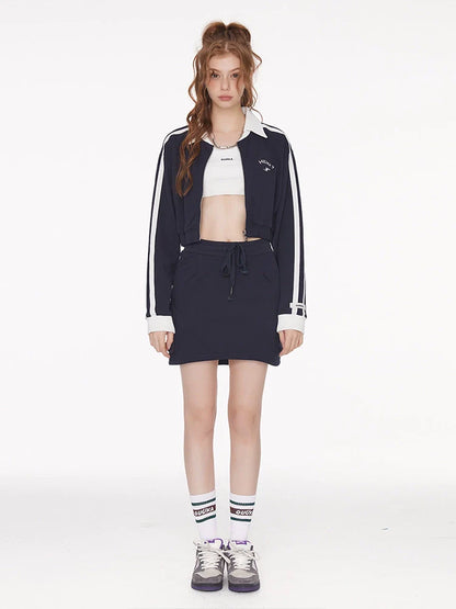 Veste à revers courte sportive américaine