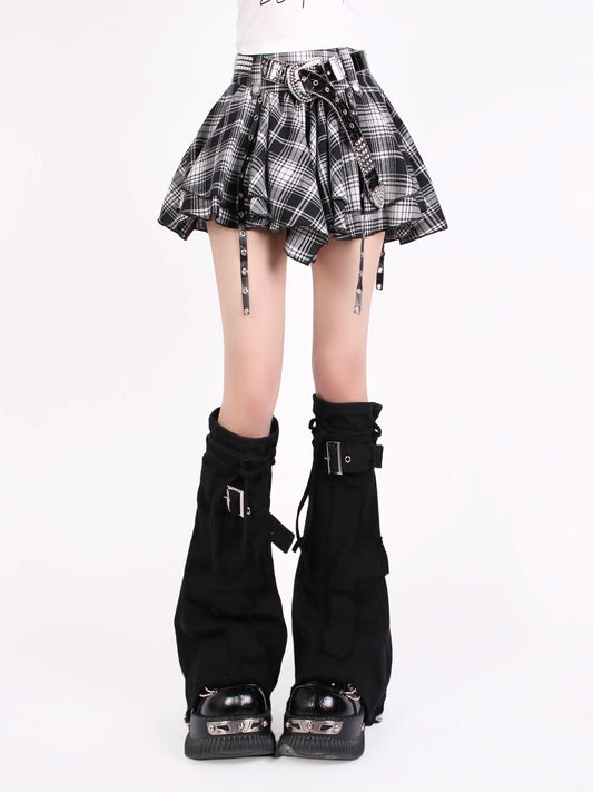 カバーラインストーンデニム+スカートベルト+ケーキブラックレッグチャックチュチュイレギュラー