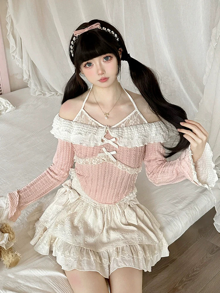 Skirt Sweet Balloon + Off-the-shoulder Top