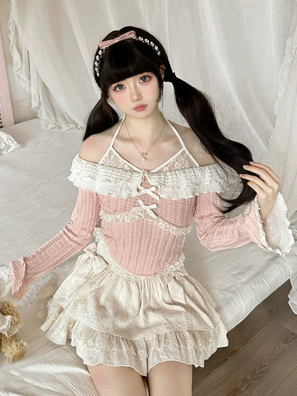 Skirt Sweet Balloon + Off-the-shoulder Top