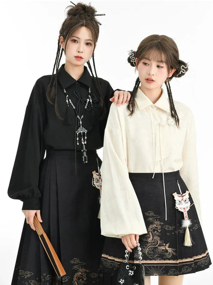 China Sleeve Solid Volume Shirt Collar