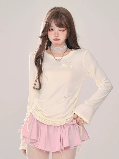 Sweet Long Ribbon Drawstring T