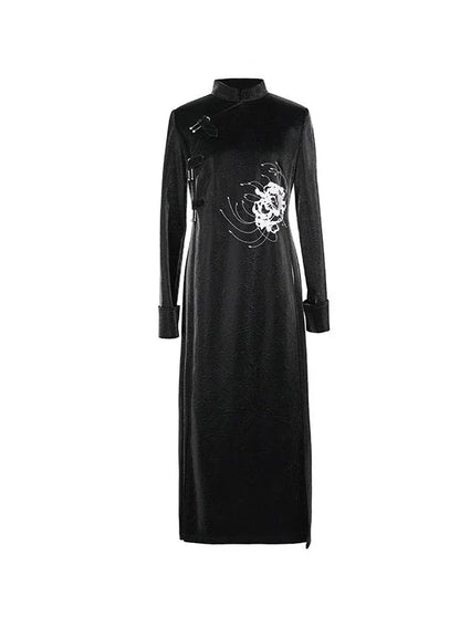 Robe fendue foncée Mode China