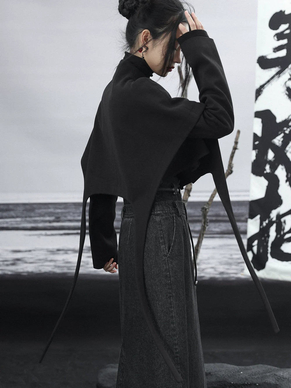 Asymmetrical China Retro Cloak