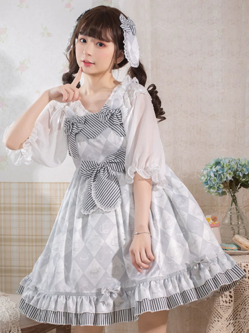 Robe Lolita gris clair et douce