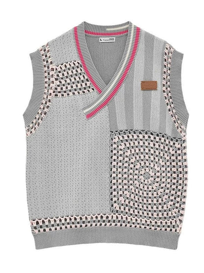 Gilet asymétrique réservé, article en tricot, mode ample