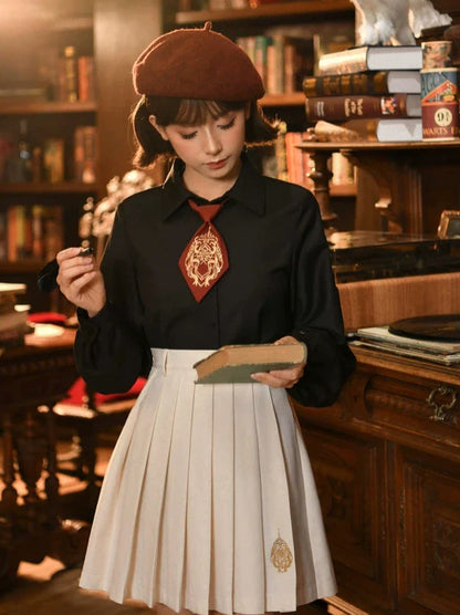 Necktie Series Magic Black Embroidery Shirt
