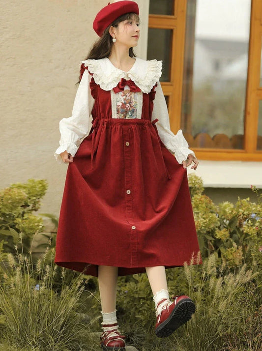 Corduroy Retro Dress Suspender