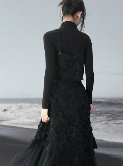 キャミソールホールニットダーク