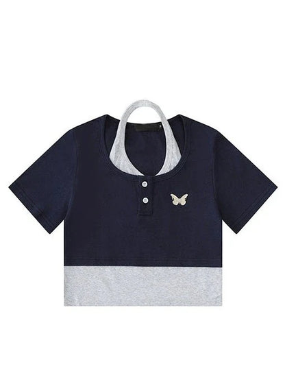 Retro Tops Piece Slim Design Two American