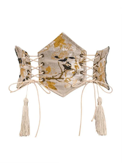 Strap China Corset Tassel Jacquard