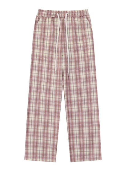 Pants Casual Check Pink