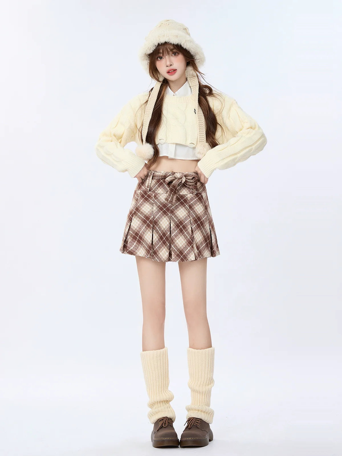 Twist American Short Hole Knit Preppy