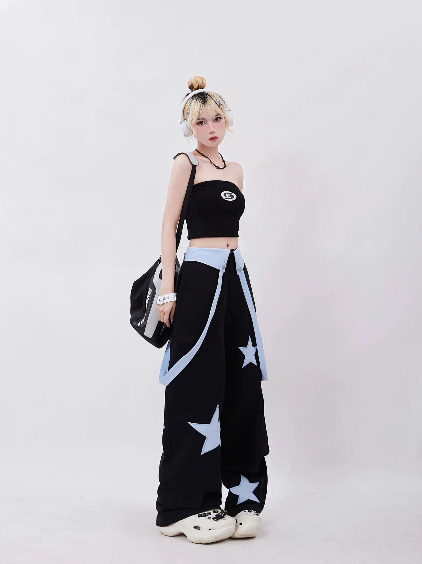 Blue Pants Wide Star Design