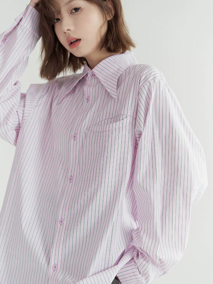 Striped Loose Pink Shirt