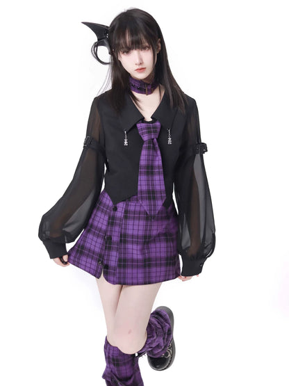 Veste Foodie College Chemise à carreaux + Costume Style