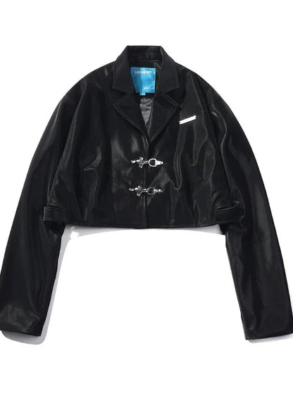 Veste de costume courte en cuir