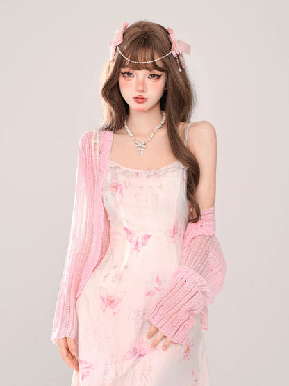 Summer Love Sheer Letter Knit Cardigan