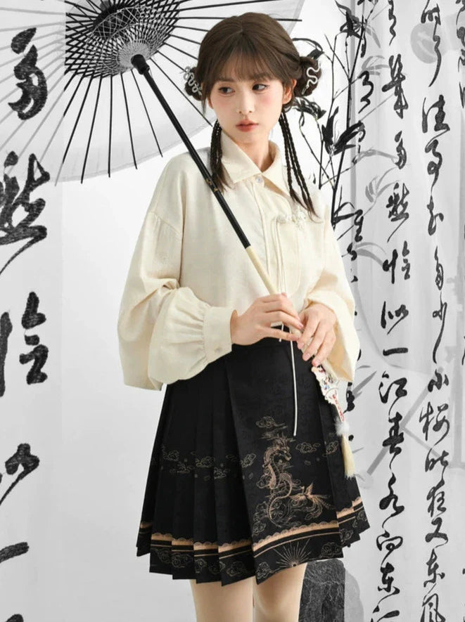 China Sleeve Solid Volume Shirt Collar