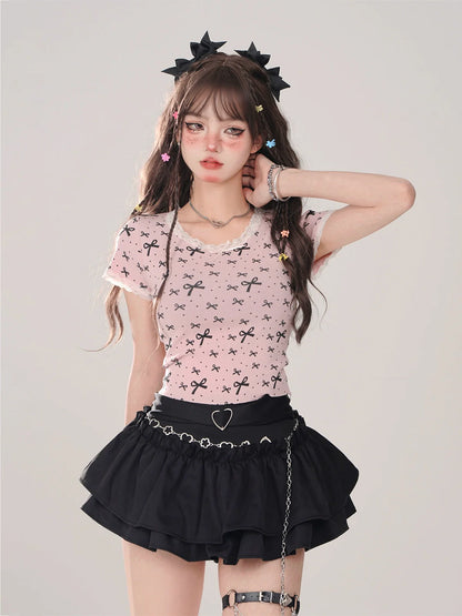 Spitzenband T-Shirt Girly Slim