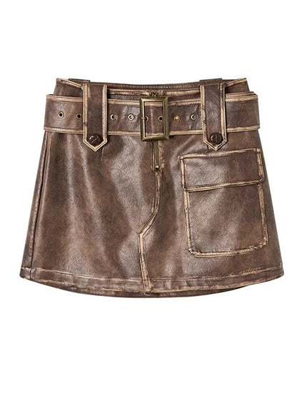 Veste en cuir Osh + jupe courte