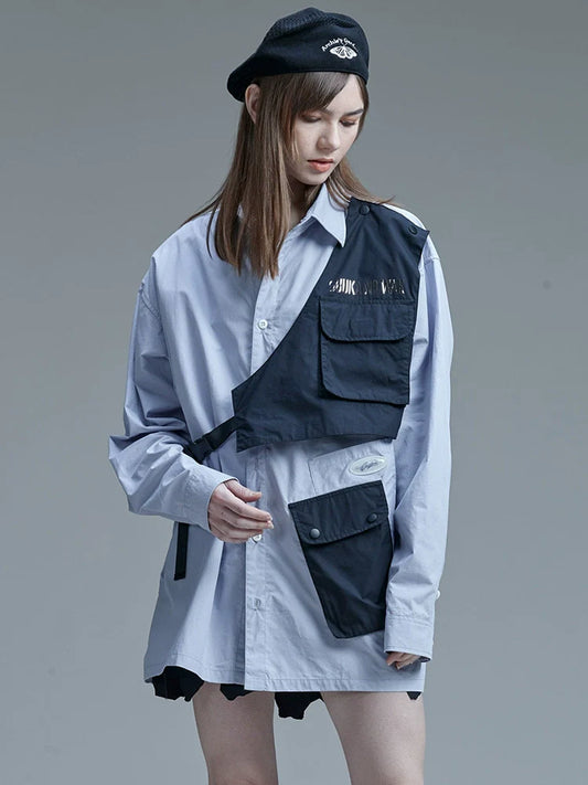 Gilet ample avec accent de chemise