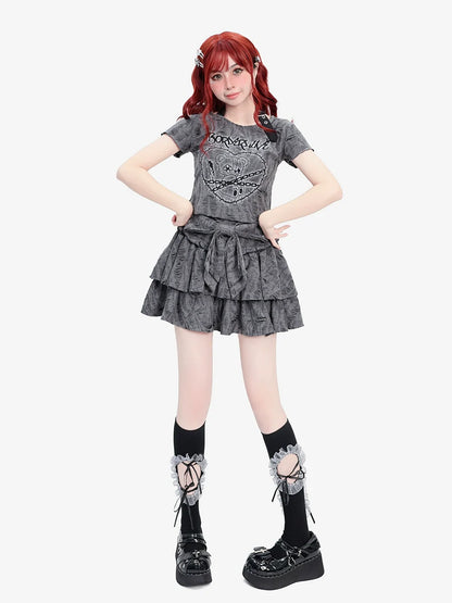 ケーキダメージスカートリボンビッグ